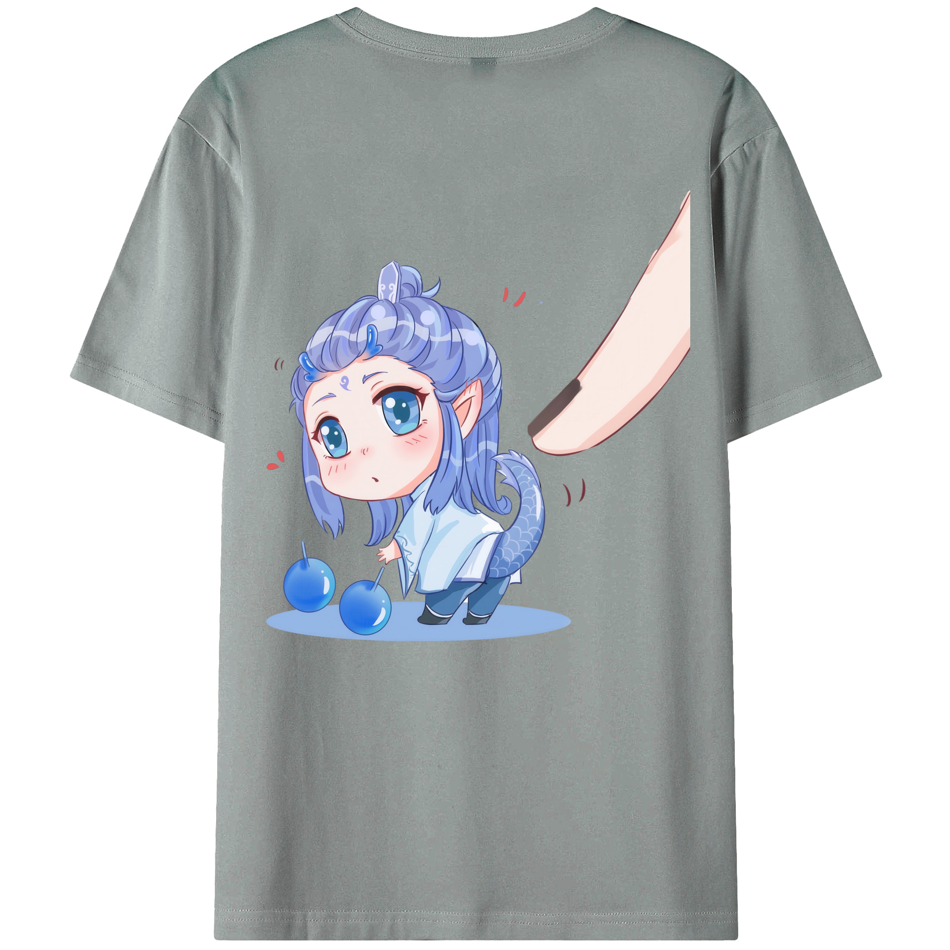 （画像用） Ne Zha 2 ナタ 魔童の大暴れ 綿100％ メンズ半袖Tシャツ（バックプリント） 通気性